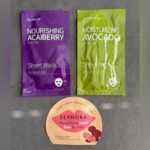 Glam Up Sheet Masks and Sephora Lip Mask Set